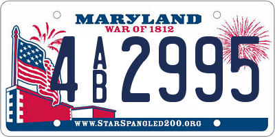 MD license plate 4AB2995