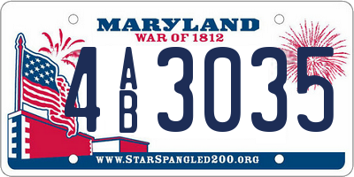 MD license plate 4AB3035