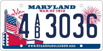 MD license plate 4AB3036