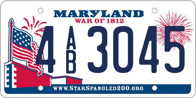 MD license plate 4AB3045
