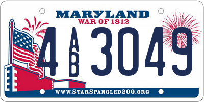MD license plate 4AB3049