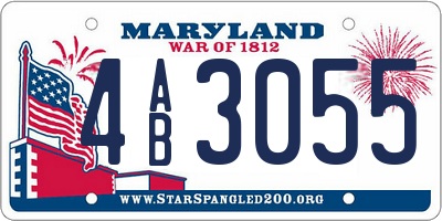 MD license plate 4AB3055