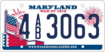 MD license plate 4AB3063