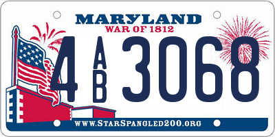 MD license plate 4AB3068