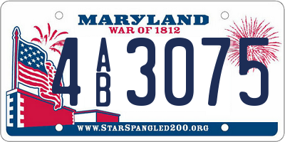 MD license plate 4AB3075