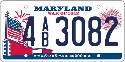MD license plate 4AB3082