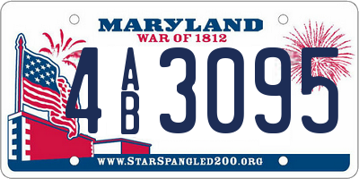 MD license plate 4AB3095
