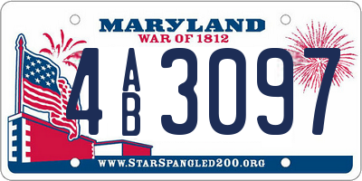 MD license plate 4AB3097