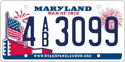 MD license plate 4AB3099