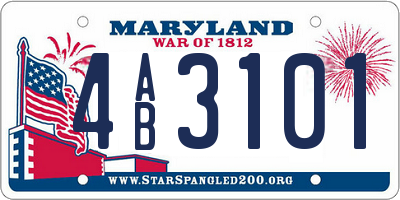 MD license plate 4AB3101