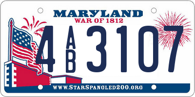 MD license plate 4AB3107