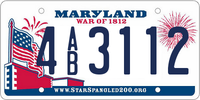 MD license plate 4AB3112