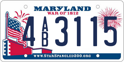 MD license plate 4AB3115
