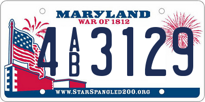 MD license plate 4AB3129
