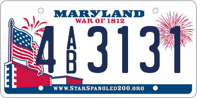 MD license plate 4AB3131