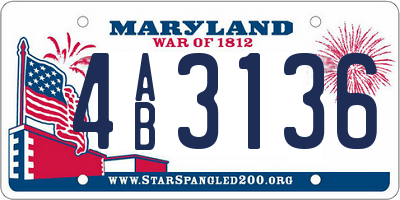 MD license plate 4AB3136