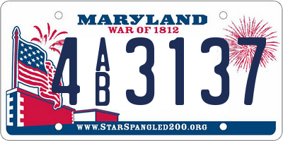 MD license plate 4AB3137