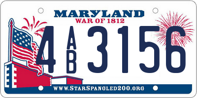 MD license plate 4AB3156