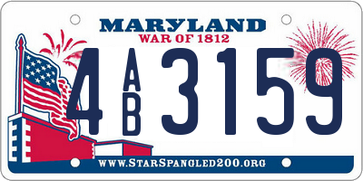 MD license plate 4AB3159