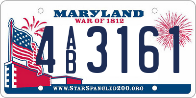MD license plate 4AB3161