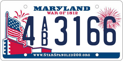 MD license plate 4AB3166
