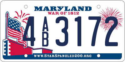 MD license plate 4AB3172