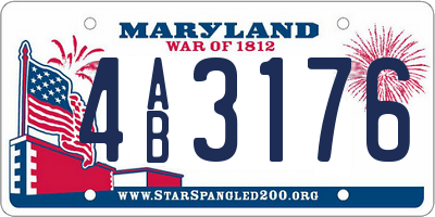 MD license plate 4AB3176