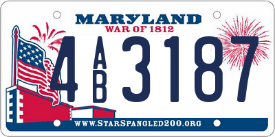 MD license plate 4AB3187