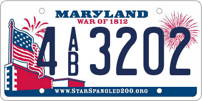 MD license plate 4AB3202