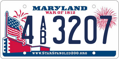 MD license plate 4AB3207