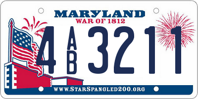 MD license plate 4AB3211