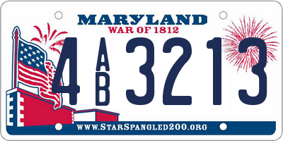 MD license plate 4AB3213