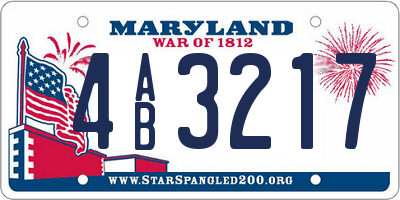 MD license plate 4AB3217