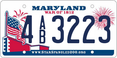 MD license plate 4AB3223