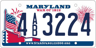MD license plate 4AB3224