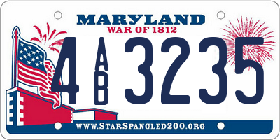 MD license plate 4AB3235