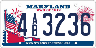 MD license plate 4AB3236