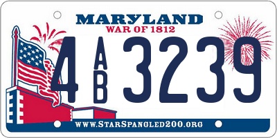 MD license plate 4AB3239