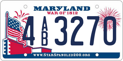 MD license plate 4AB3270