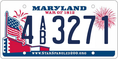 MD license plate 4AB3271