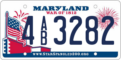 MD license plate 4AB3282