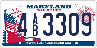MD license plate 4AB3309