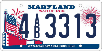 MD license plate 4AB3313