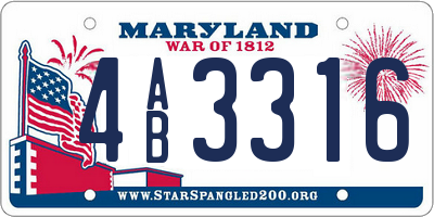 MD license plate 4AB3316