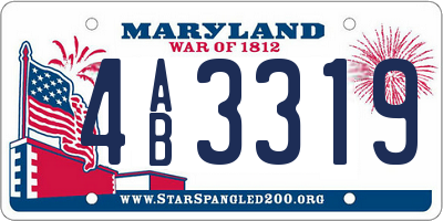 MD license plate 4AB3319