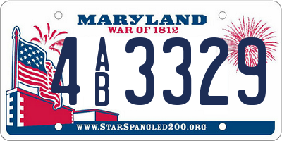 MD license plate 4AB3329