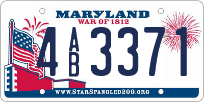 MD license plate 4AB3371