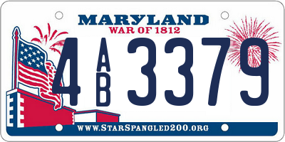 MD license plate 4AB3379