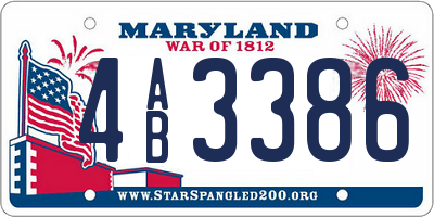 MD license plate 4AB3386