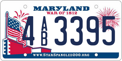 MD license plate 4AB3395